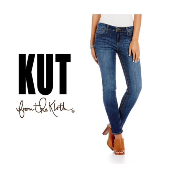 Kut From the Kloth Skinny Jeans Zipper Ankles Sz 8 - Picture 1 of 8